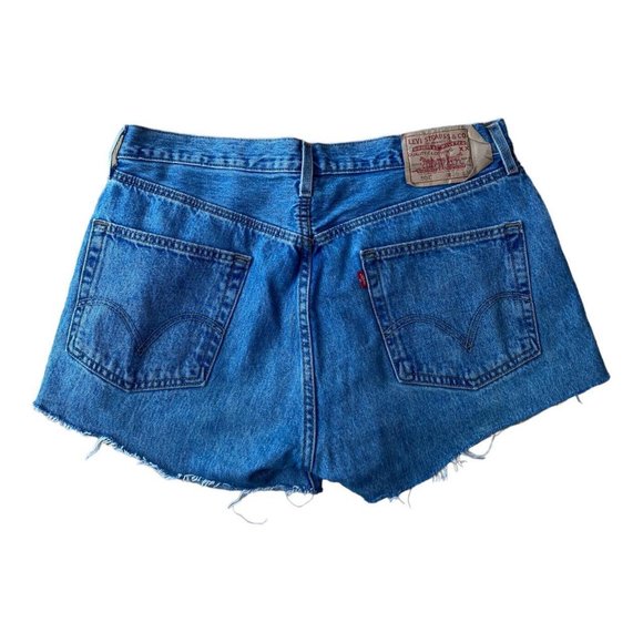 Levi 501 Cutaway Shorts Women's Handmade Shorts W36 Used Condition - Picture 2 of 4